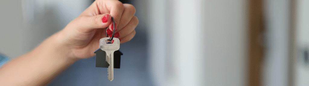 North Highlands locksmith handing house key to client